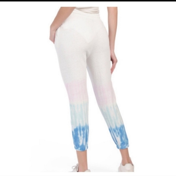 NWT Splendid Sunrise Cropped Lounge Pants Tie  Dip Dye Dipped Jogging Jo… - Picture 9 of 12
